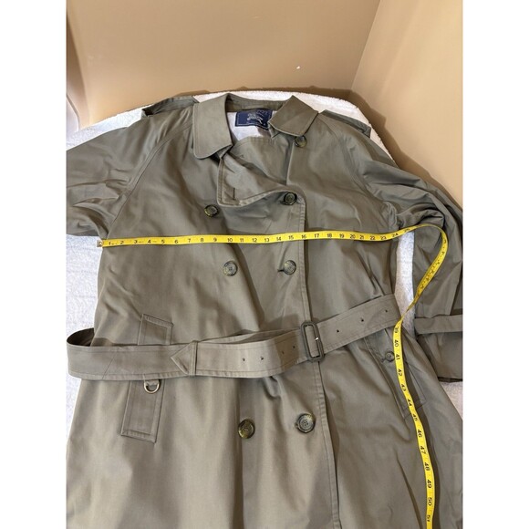 VTG Burberrys Beige Trench Coat 100% Wool Liner Removable Nova Check Mens 42Long - Picture 14 of 16